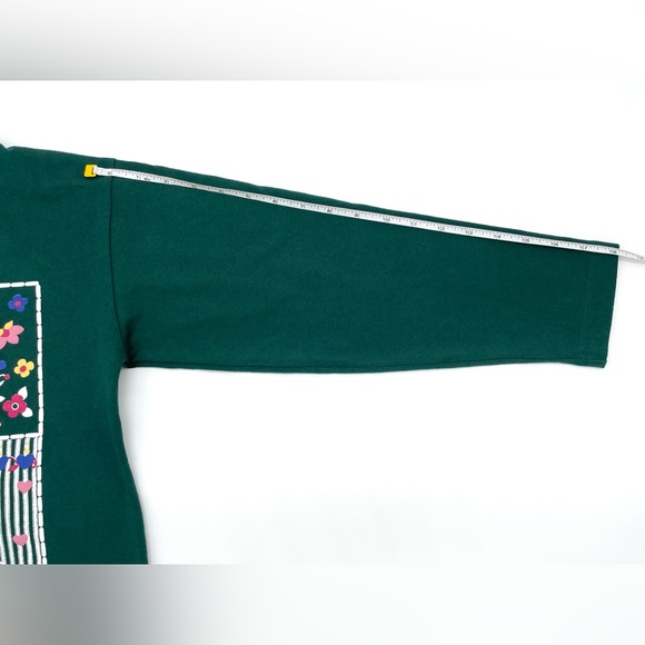 GUC VTG Joggles “Ugly Sweater”, Valentine’s Day Floral Hearts Top in Green 14 - Picture 6 of 11
